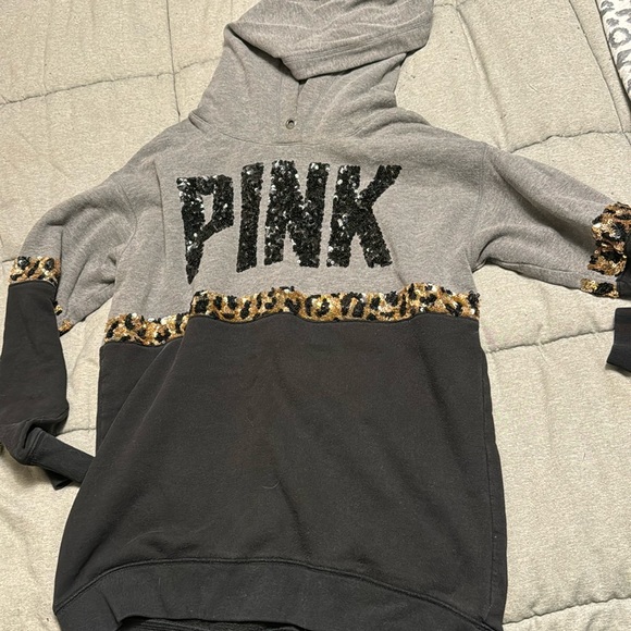 PINK Victoria's Secret Other - Bling leopard hoodie rare